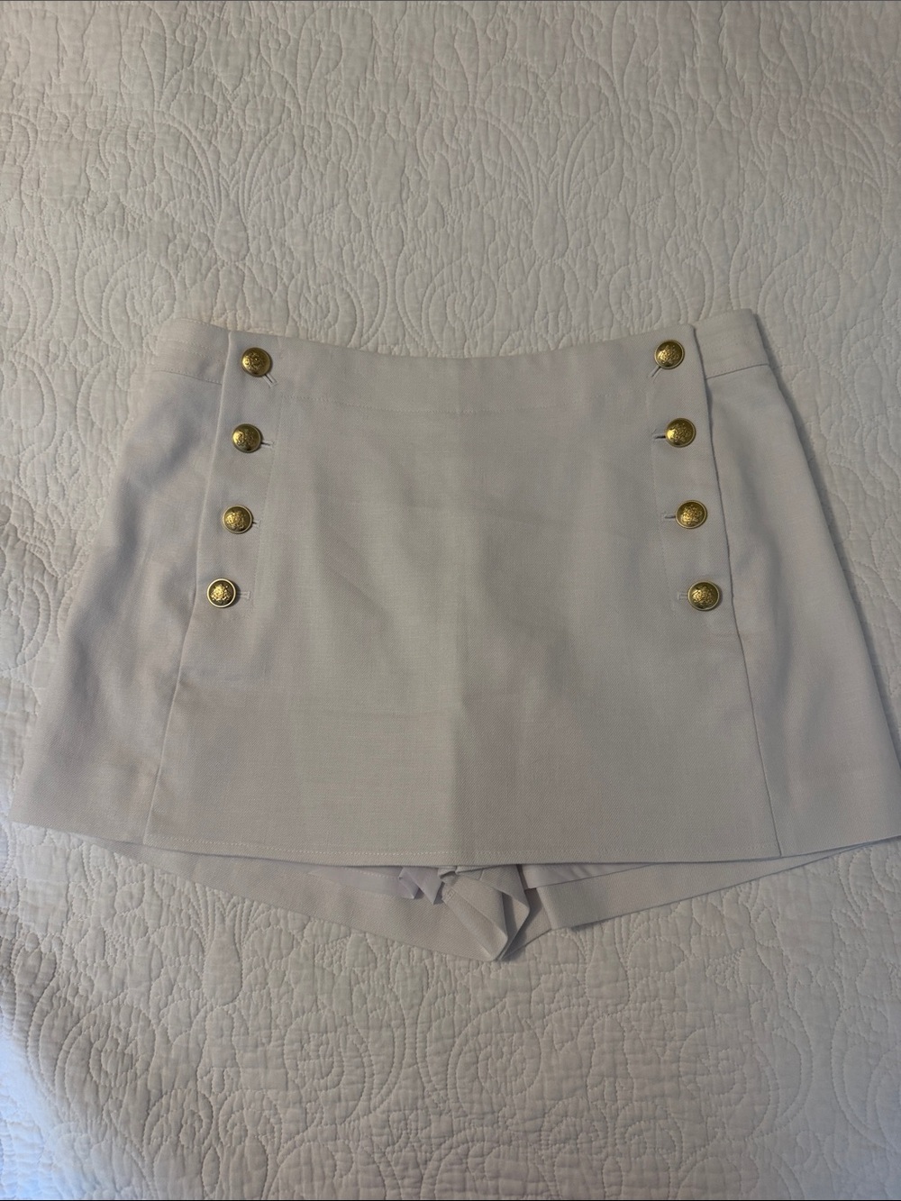 JCrew White Women's Sailor-Button Skort Shorts